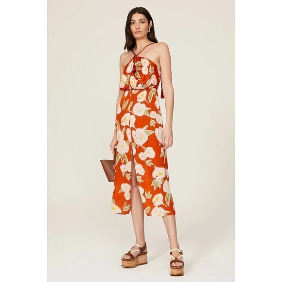 Carolina K Luz Dress Orange Womens Size Medium - Picture 3 of 14